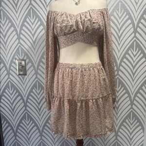 Floral Off-Shoulder Two-Piece Set